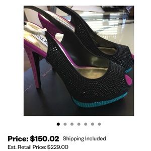 STEVE MADDEN Black with Multi Color Blue and Pink